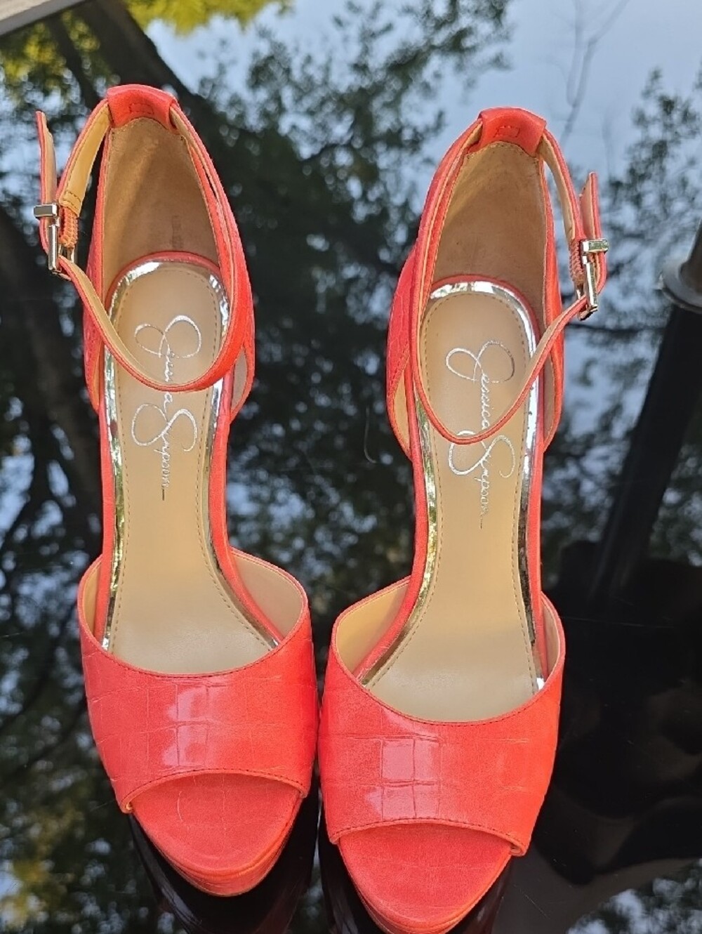 Jessica Simpson Coral Peep-Toe Ankle-Strap Platform Heels - Picture 4 of 6